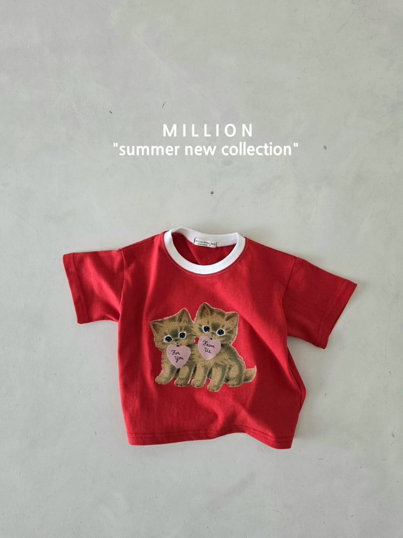 Million Dollar Baby - Korean Children Fashion - #toddlerclothing - Cat Tee - 8