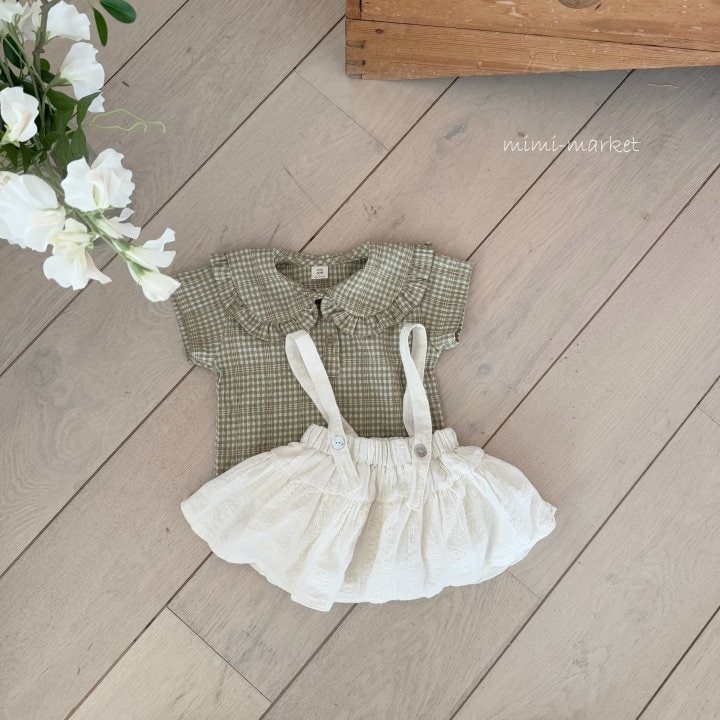 Mimi Market - Korean Baby Fashion - #babylifestyle - Check Frill Blouse - 2