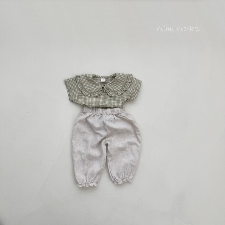 Mimi Market - Korean Baby Fashion - #babyoutfit - Linen Frill Pants - 2