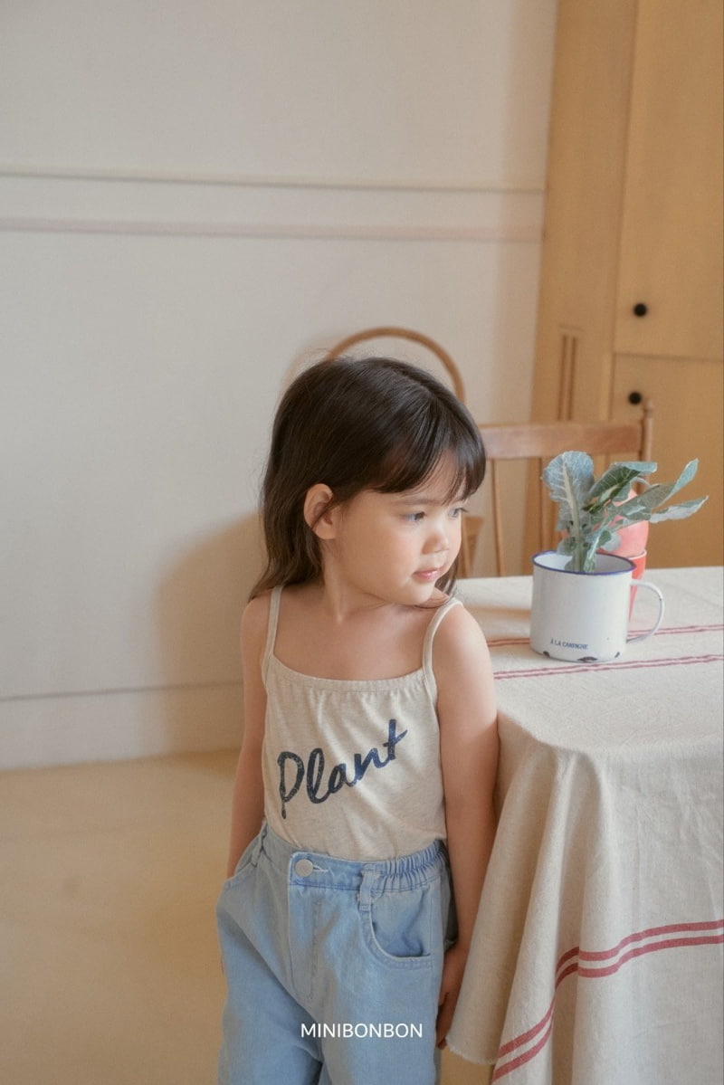 Mini Bongbong - Korean Children Fashion - #childofig - Plant Strap Sleeveless - 3