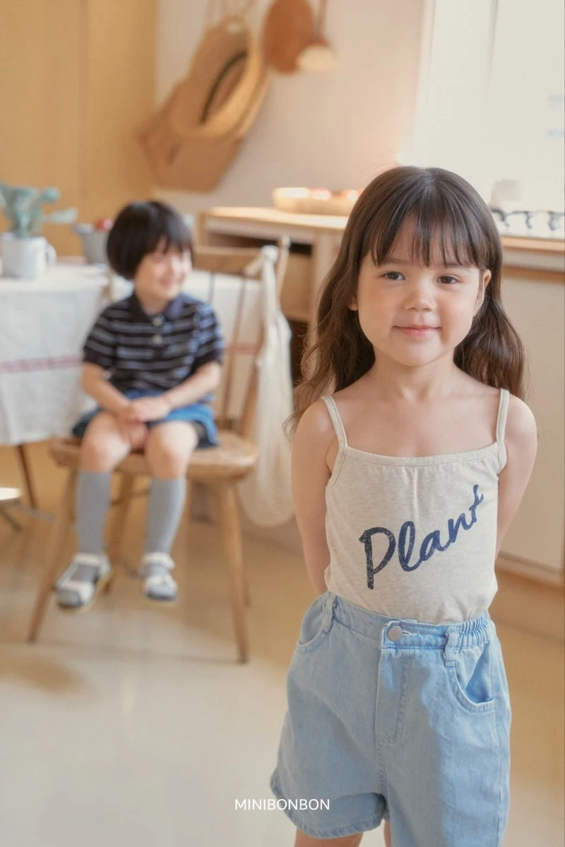 Mini Bongbong - Korean Children Fashion - #childofig - Plant Strap Sleeveless - 4
