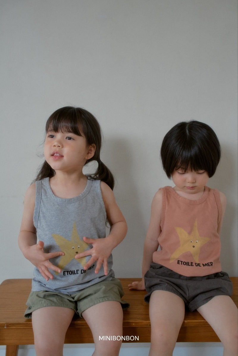 Mini Bongbong - Korean Children Fashion - #designkidswear - Star Star Sleeveless - 4