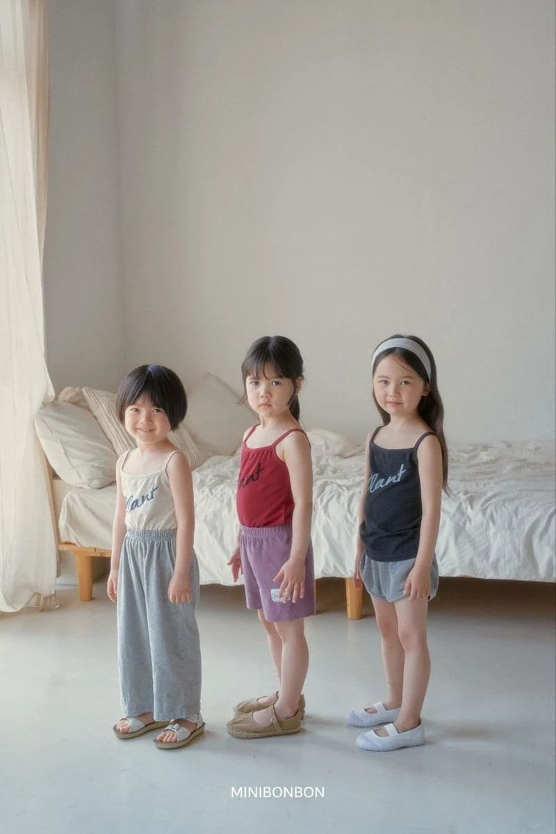Mini Bongbong - Korean Children Fashion - #kidsshorts - Plant Strap Sleeveless - 8