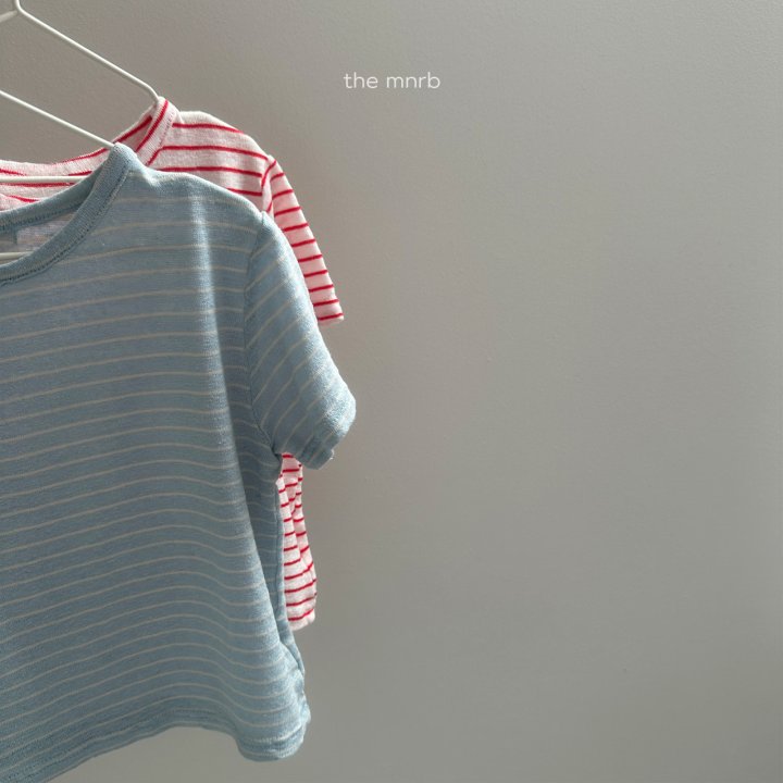 Mini Robe - Korean Baby Fashion - #babyboutique - Linen Stripe Short Sleeve Tee - 8