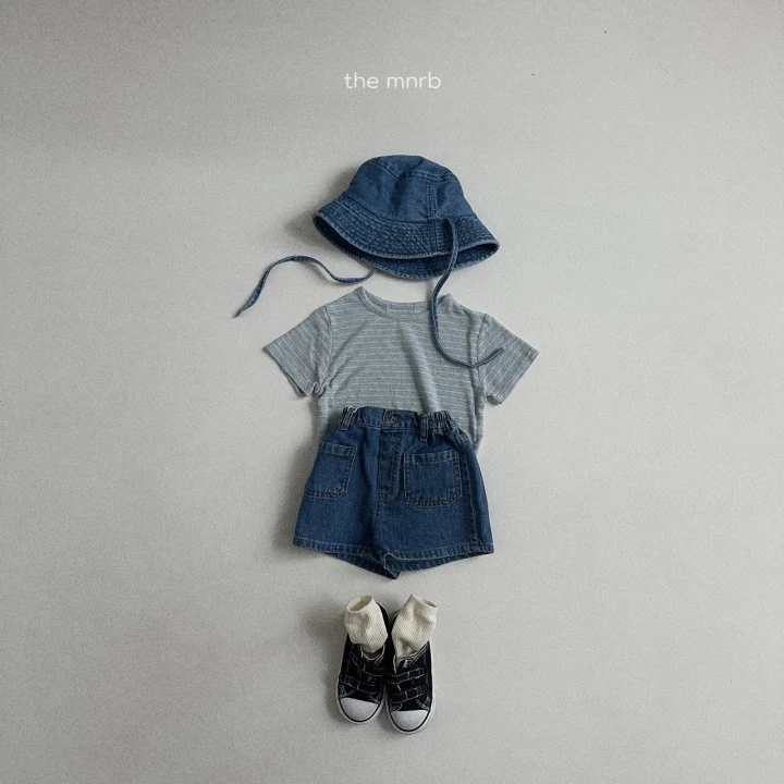 Mini Robe - Korean Baby Fashion - #babyclothing - Linen Stripe Short Sleeve Tee - 10