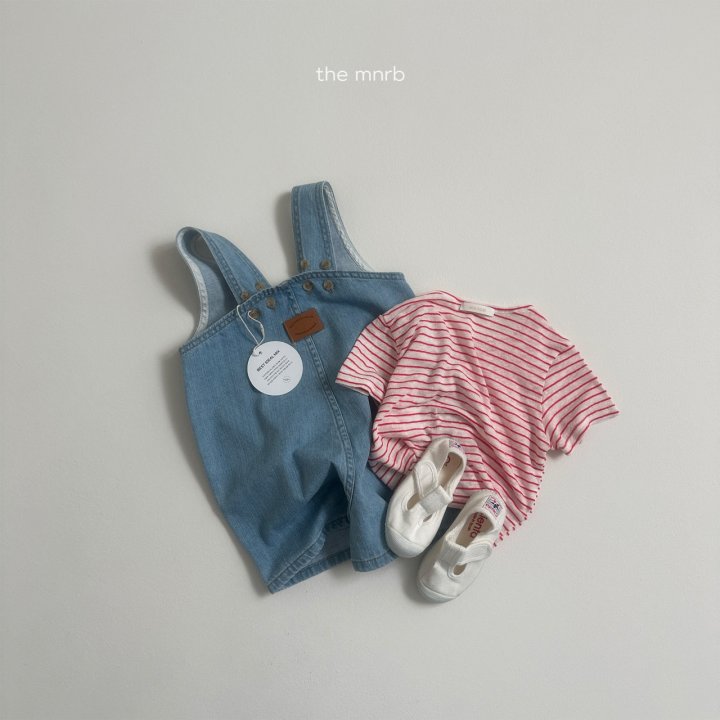 Mini Robe - Korean Baby Fashion - #babyfever - Linen Stripe Short Sleeve Tee - 12