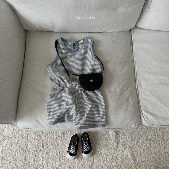 Mini Robe - Korean Baby Fashion - #babyfever - Waffle Sleeveless Overalls - 10