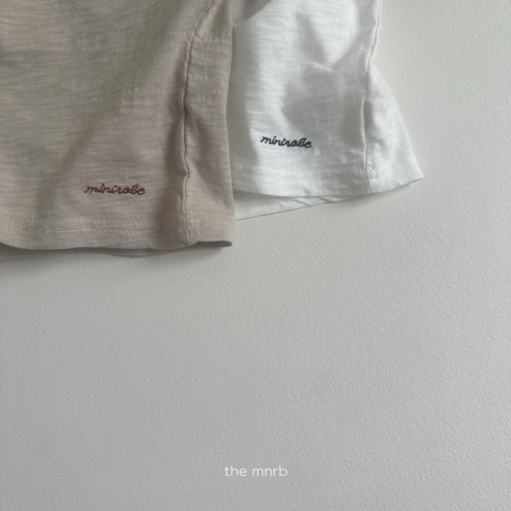 Mini Robe - Korean Baby Fashion - #babyfever - Slub Logo Tee - 9