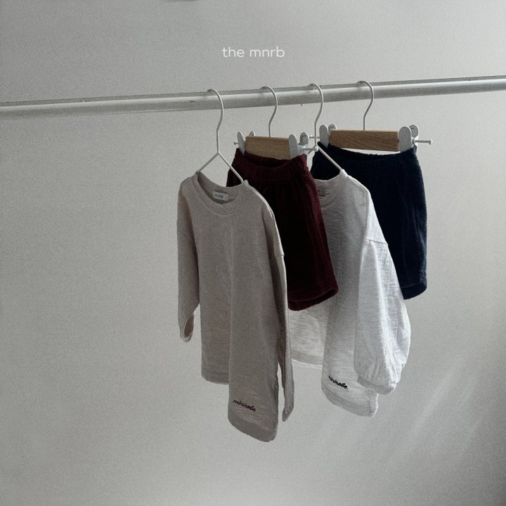 Mini Robe - Korean Baby Fashion - #babygirlfashion - Slub Logo Tee - 10