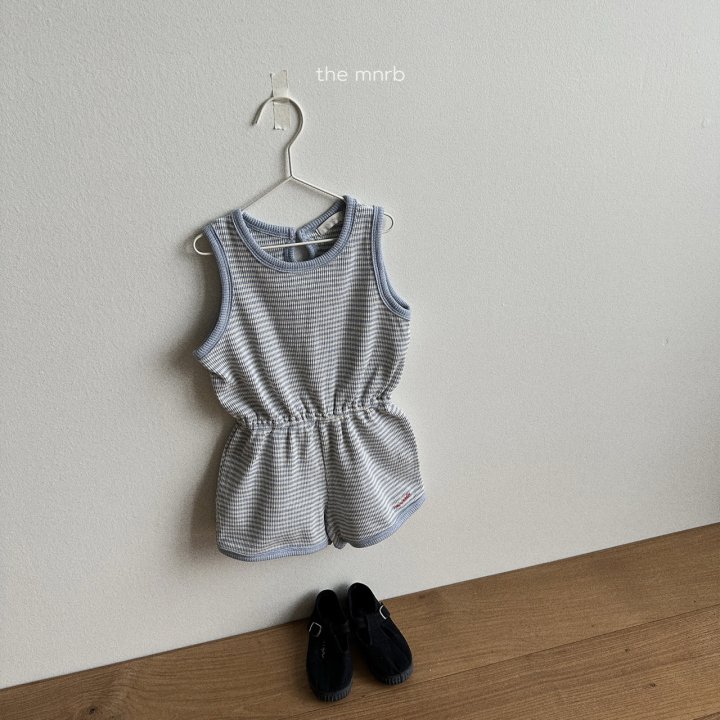 Mini Robe - Korean Baby Fashion - #babylifestyle - Waffle Sleeveless Overalls - 12