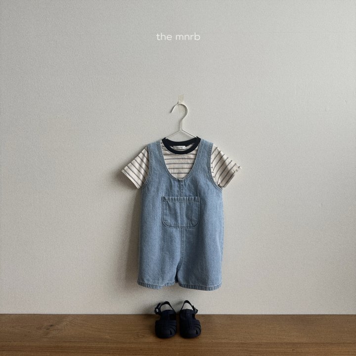 Mini Robe - Korean Baby Fashion - #babyoutfit - Kangaroo Denim Overalls - 12