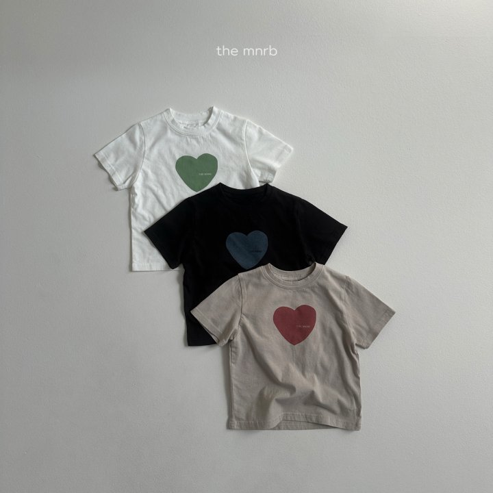 Mini Robe - Korean Baby Fashion - #babyoutfit - Heart Printed Tee - 3