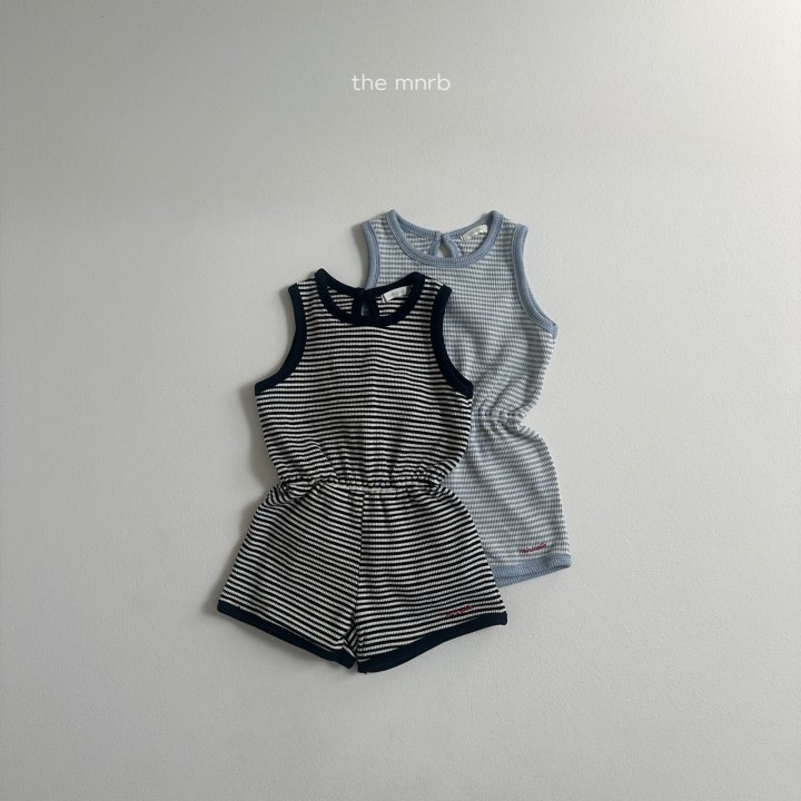 Mini Robe - Korean Baby Fashion - #babyoutfit - Waffle Sleeveless Overalls
