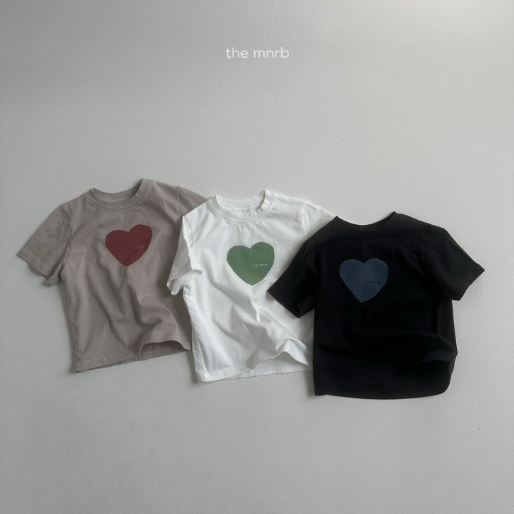 Mini Robe - Korean Baby Fashion - #babyoutfit - Heart Printed Tee - 4