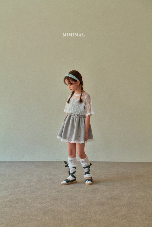 Minimal - Korean Children Fashion - #prettylittlegirls - Mesh Flower Short Sleeve Tee - 4