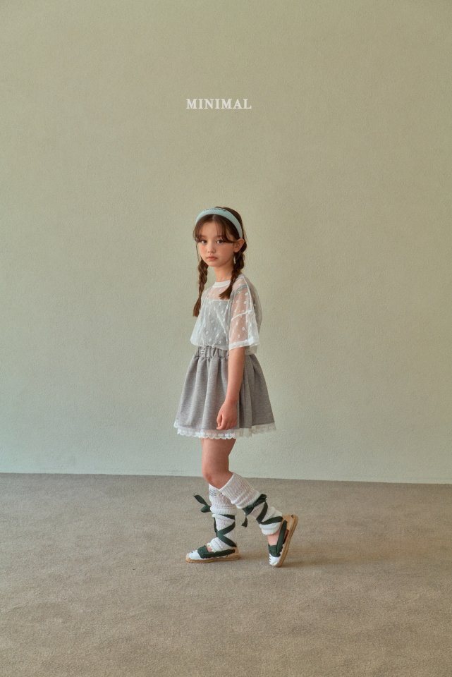 Minimal - Korean Children Fashion - #childofig - Mesh Flower Short Sleeve Tee - 5