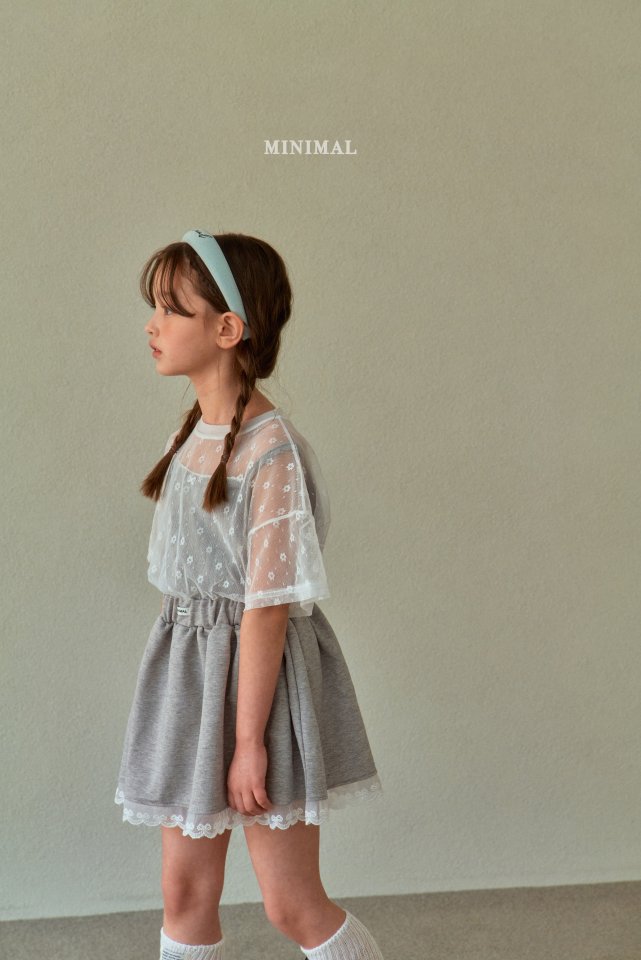 Minimal - Korean Children Fashion - #designkidswear - Mesh Flower Short Sleeve Tee - 7