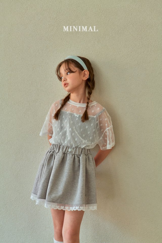 Minimal - Korean Children Fashion - #fashionkids - Mesh Flower Short Sleeve Tee - 9