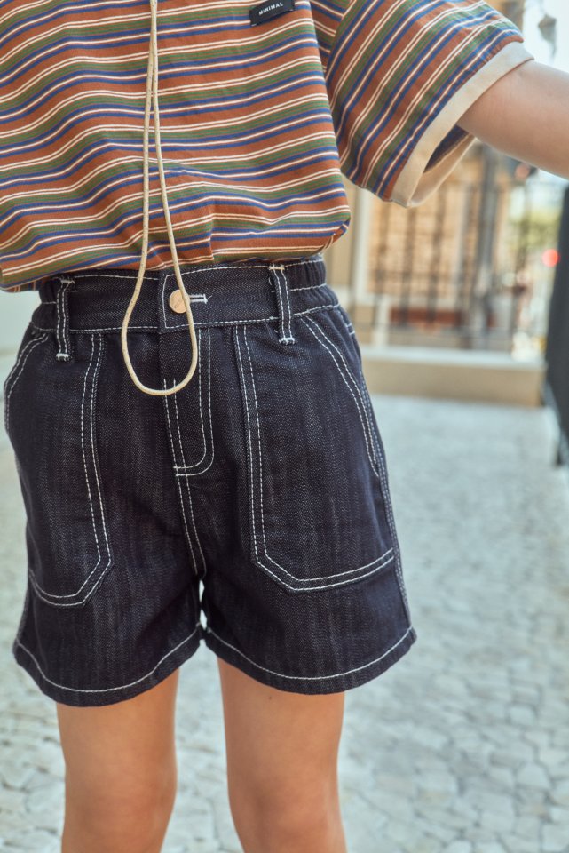 Minimal - Korean Children Fashion - #kidsstore - Zero Pocket Denim Shorts - 10