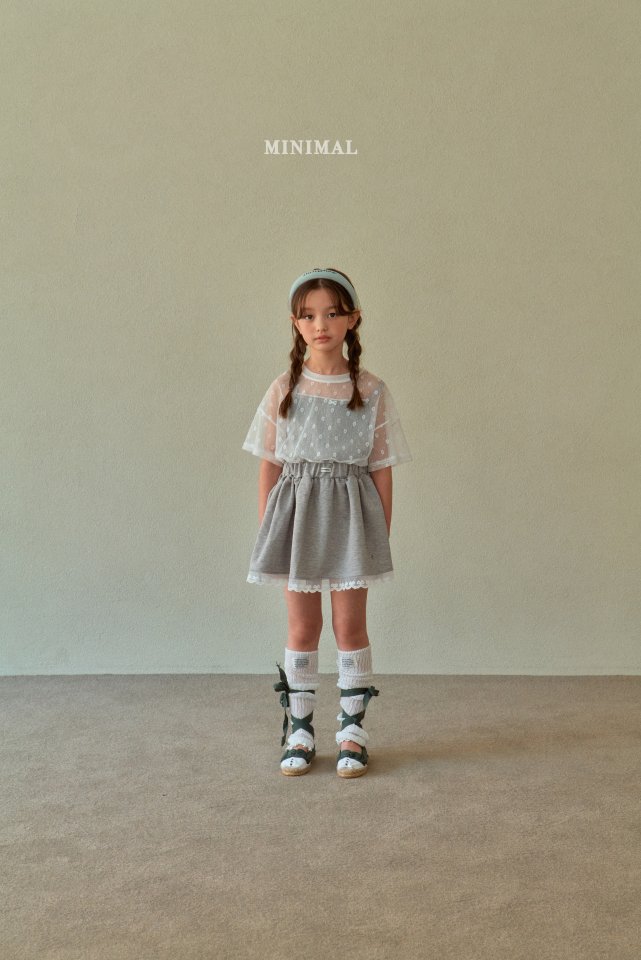 Minimal - Korean Children Fashion - #prettylittlegirls - Mesh Flower Short Sleeve Tee - 3