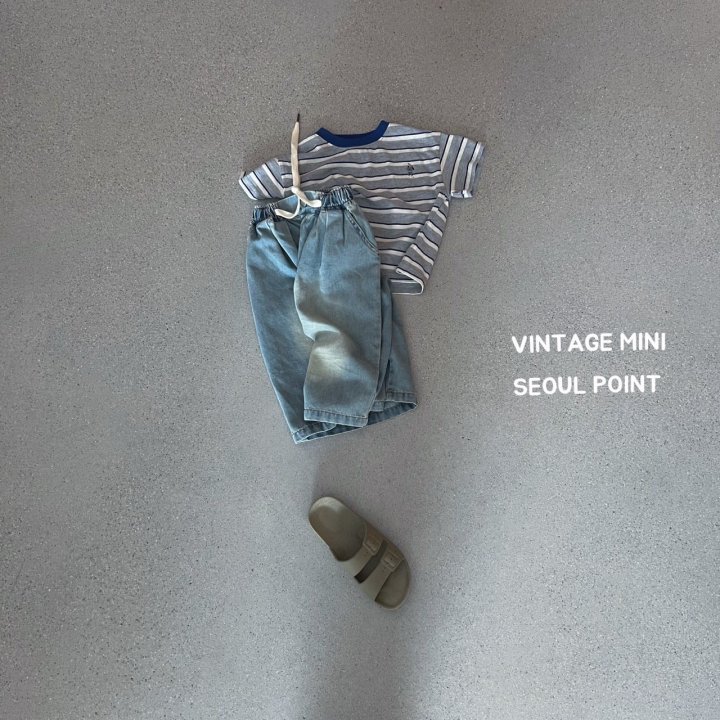 Minipoint - Korean Children Fashion - #kidzfashiontrend - Baseball Print Stripe Tee - 4