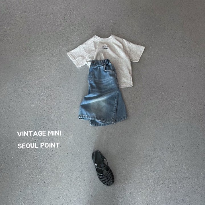 Minipoint - Korean Children Fashion - #childrensboutique - Beard Denim Shorts - 2