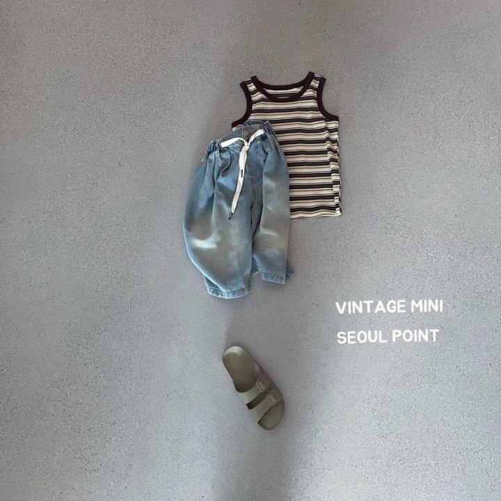 Minipoint - Korean Children Fashion - #childrensboutique - Striped Color Sleeveless - 2