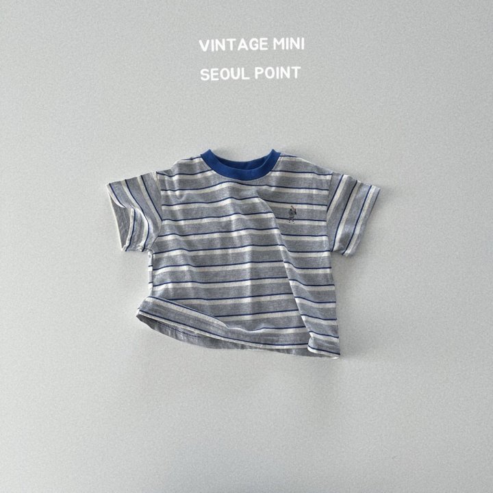 Minipoint - Korean Children Fashion - #kidsstore - Baseball Print Stripe Tee - 2