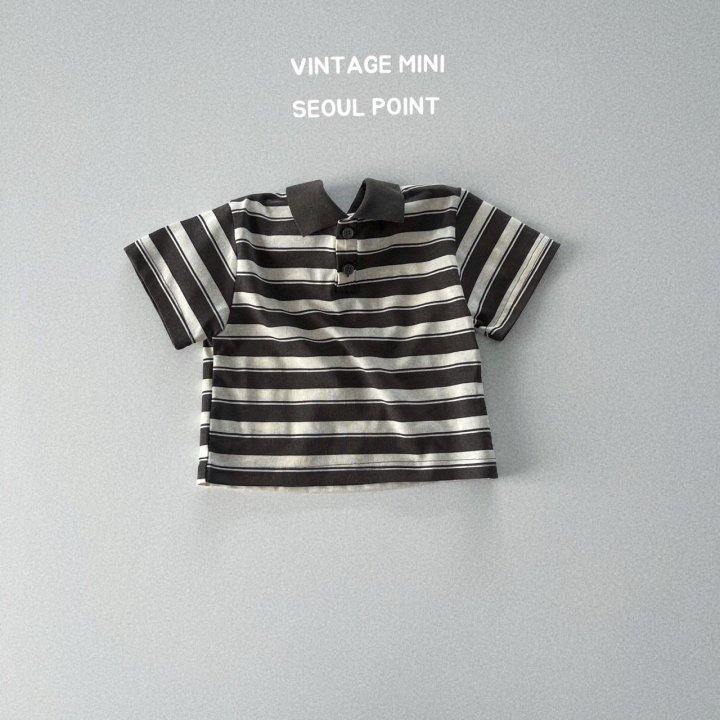 Minipoint - Korean Children Fashion - #kidsstore - Collar Stripe Tee