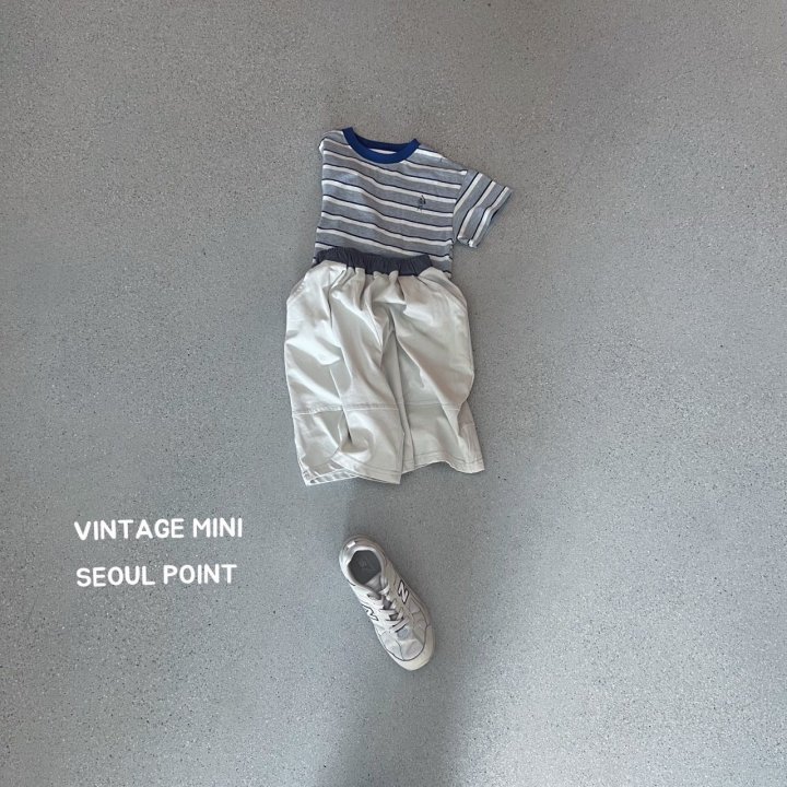 Minipoint - Korean Children Fashion - #kidzfashiontrend - Baseball Print Stripe Tee - 3