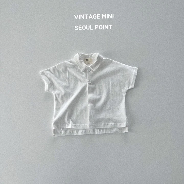 Minipoint - Korean Children Fashion - #minifashionista - Collar Button Tee