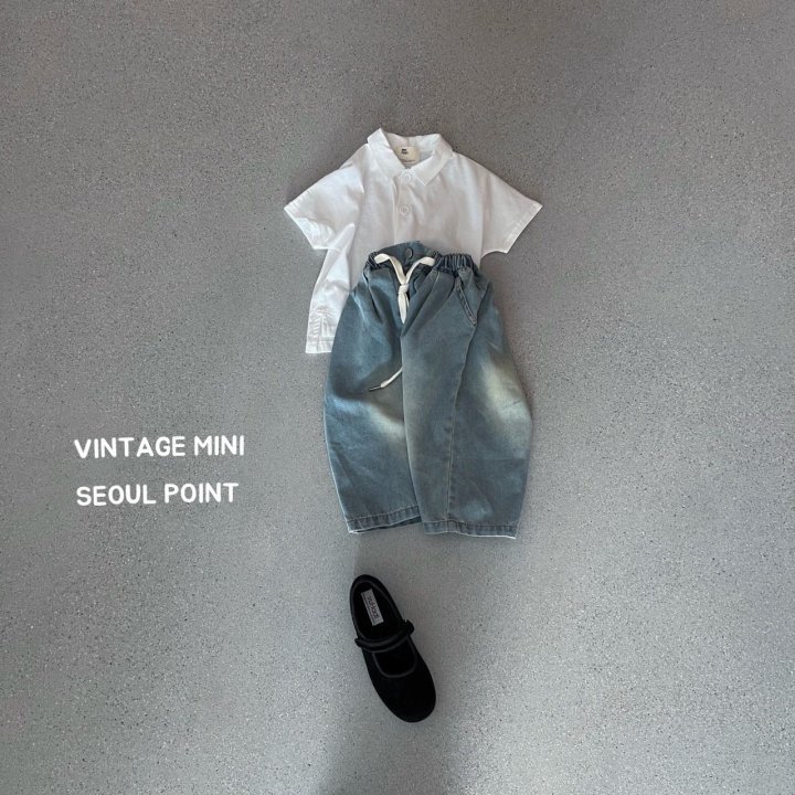 Minipoint - Korean Children Fashion - #prettylittlegirls - Collar Button Tee - 2