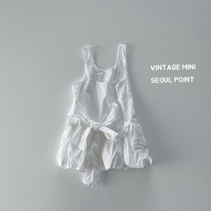 Minipoint - Korean Children Fashion - #toddlerclothing - Back Ribbon One-piece