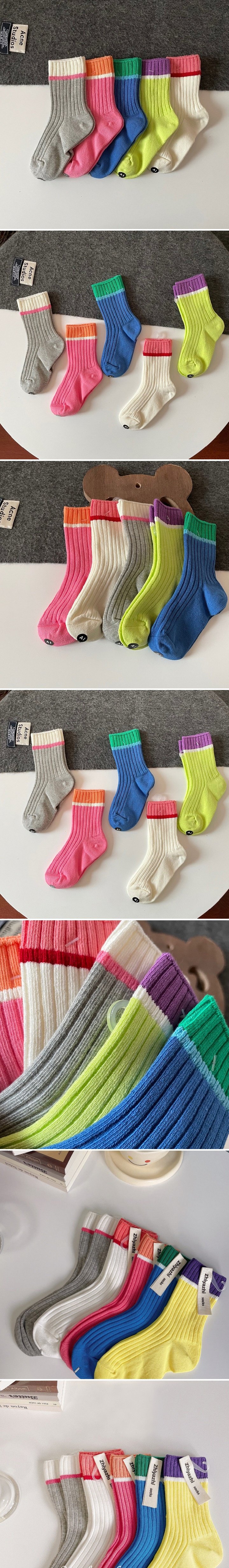 Miso - Korean Children Fashion - #childrensboutique - Color-O Socks Set