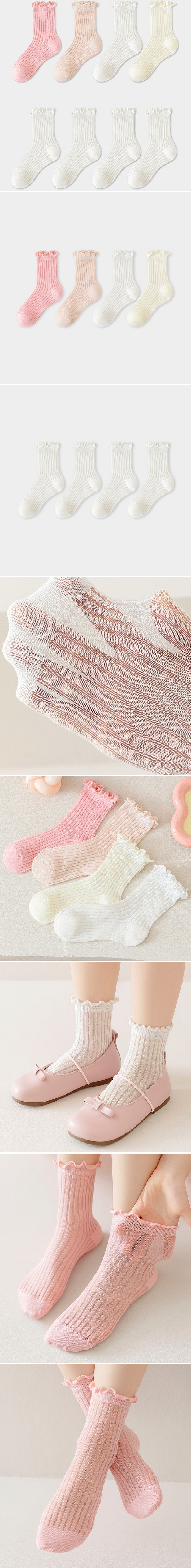 Miso - Korean Children Fashion - #kidsstore - Summer Ribbed Shirring Socks Set