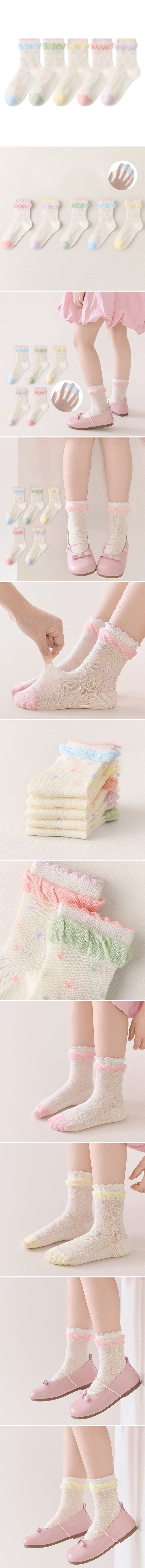 Miso - Korean Children Fashion - #littlefashionista - Dot Color Socks Set