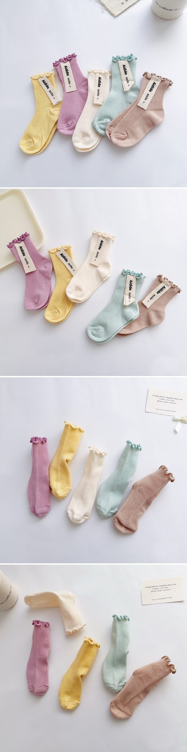 Miso - Korean Children Fashion - #todddlerfashion - Pastel Shirring Socks Set