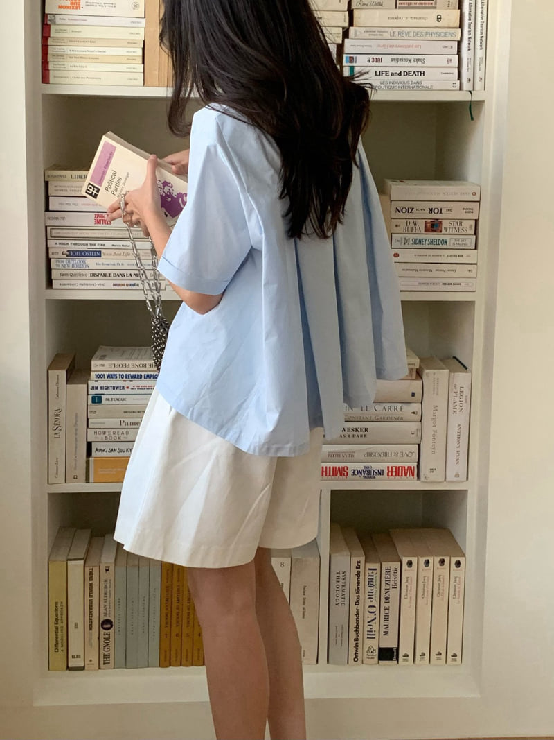 Moani - Korean Women Fashion - #momslook - Back Pleats Roll-up Shirt - 5