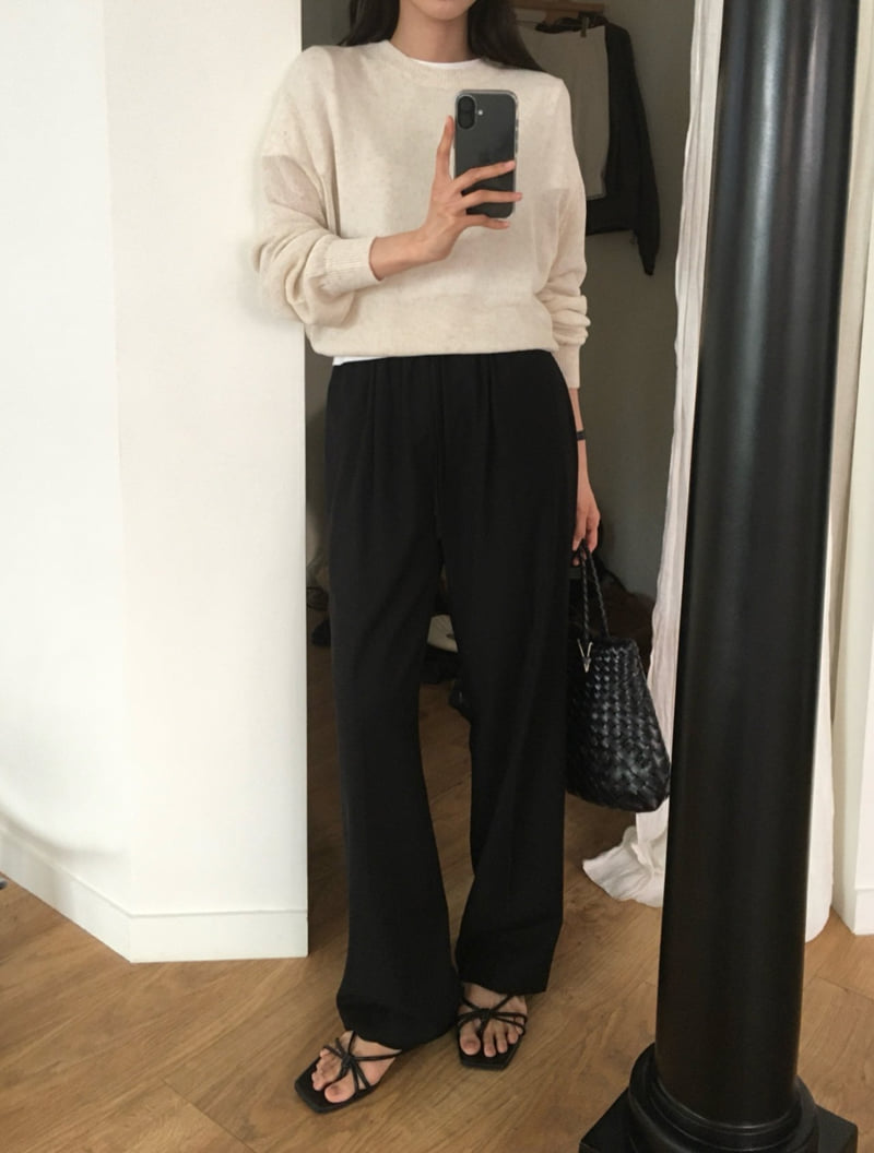 Moani - Korean Women Fashion - #momslook - Summer Wool Banded Wide Pants - 2
