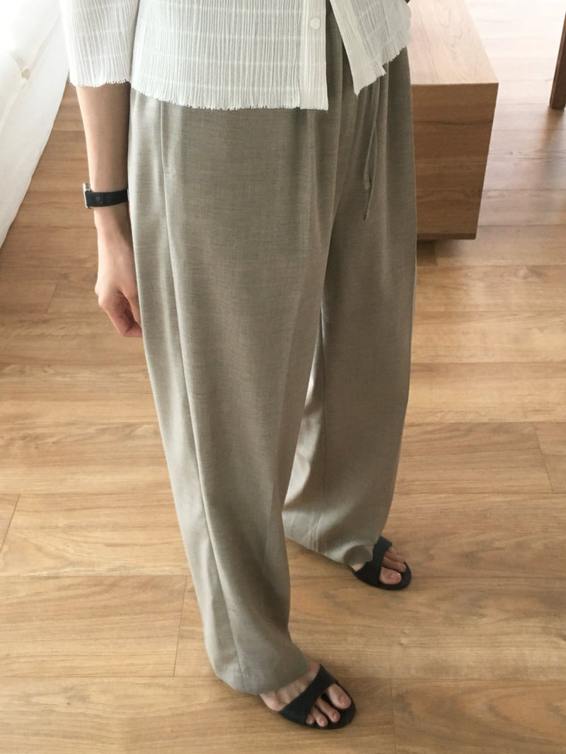 Moani - Korean Women Fashion - #momslook - Summer Wool Banded Wide Pants - 6