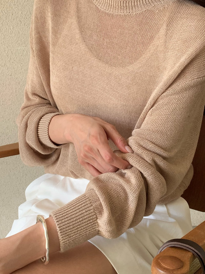 Moani - Korean Women Fashion - #momslook - Nep Linen Sand Knit Pullover - 7