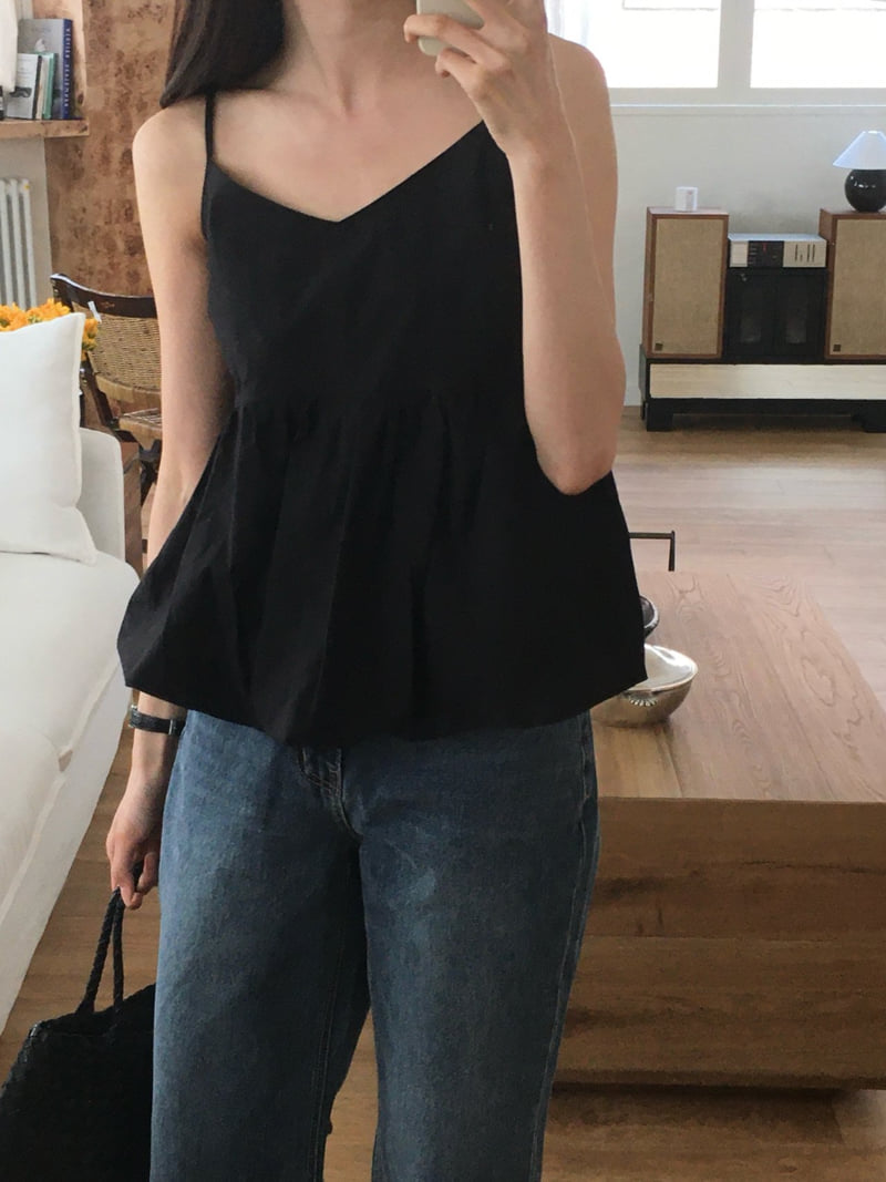 Moani - Korean Women Fashion - #momslook - Shirring Balloon V-neck Top - 2