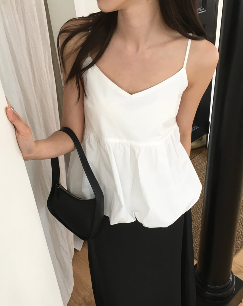 Moani - Korean Women Fashion - #momslook - Shirring Balloon V-neck Top - 8
