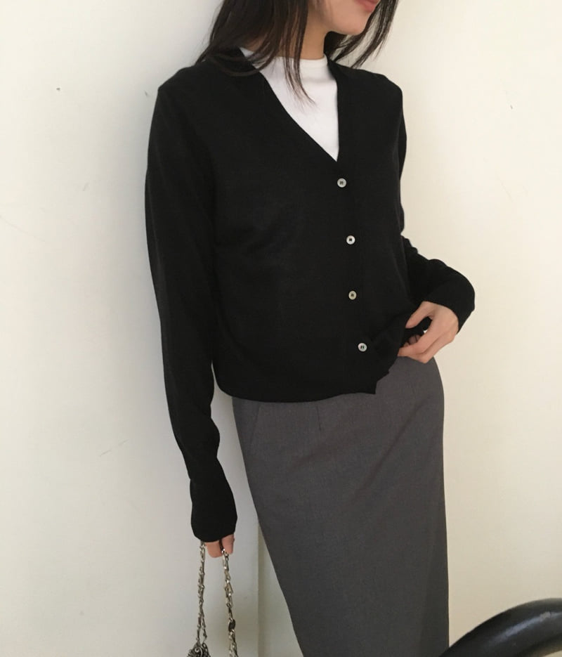 Moani - Korean Women Fashion - #vintageinspired - Silk Wool V-neck Cardigan - 4