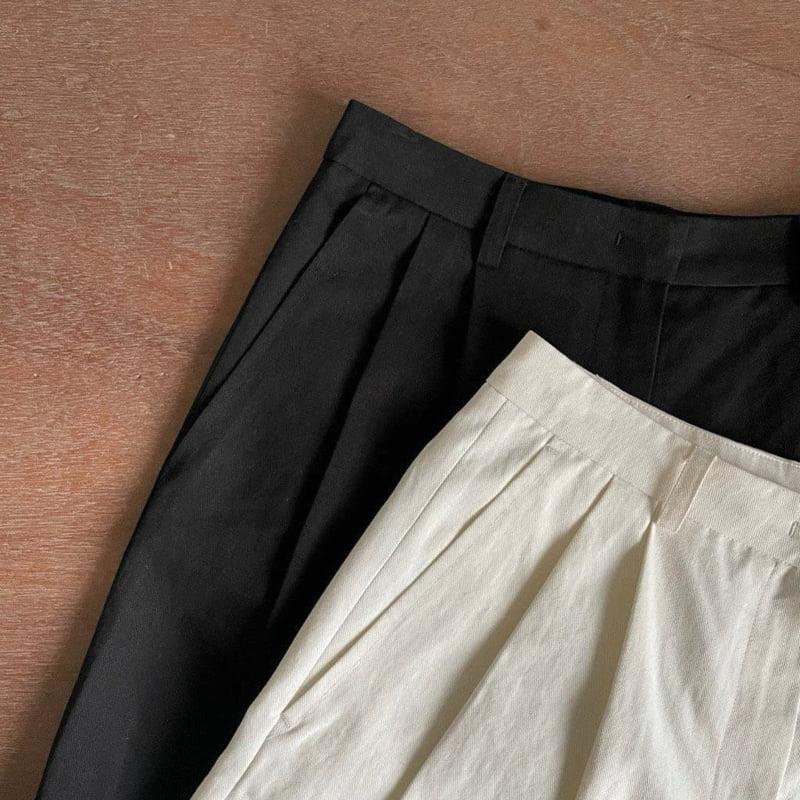 Moani - Korean Women Fashion - #womensfashion - Cotton Twill Pintuck Shorts - 5
