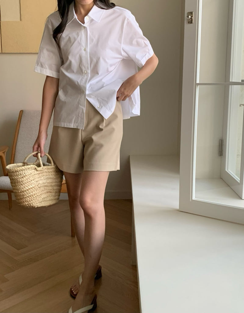 Moani - Korean Women Fashion - #womensfashion - Back Pleats Roll-up Shirt - 10
