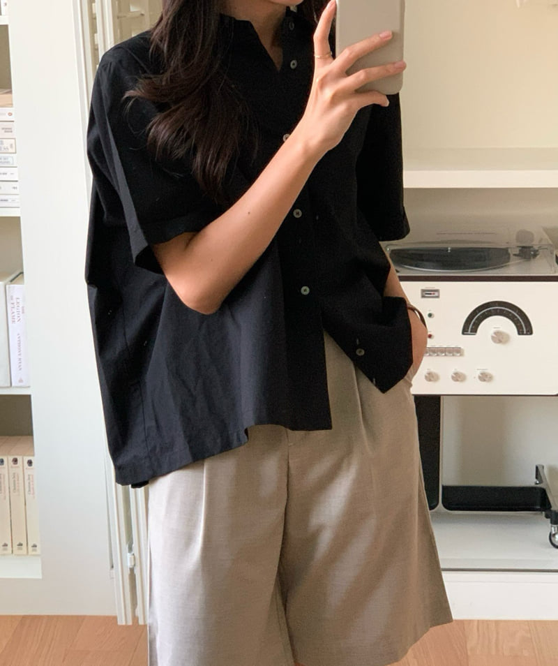 Moani - Korean Women Fashion - #womensfashion - Back Pleats Roll-up Shirt - 2