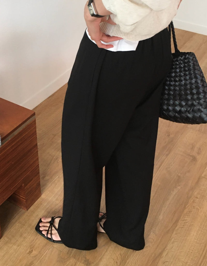 Moani - Korean Women Fashion - #womensfashion - Summer Wool Banded Wide Pants