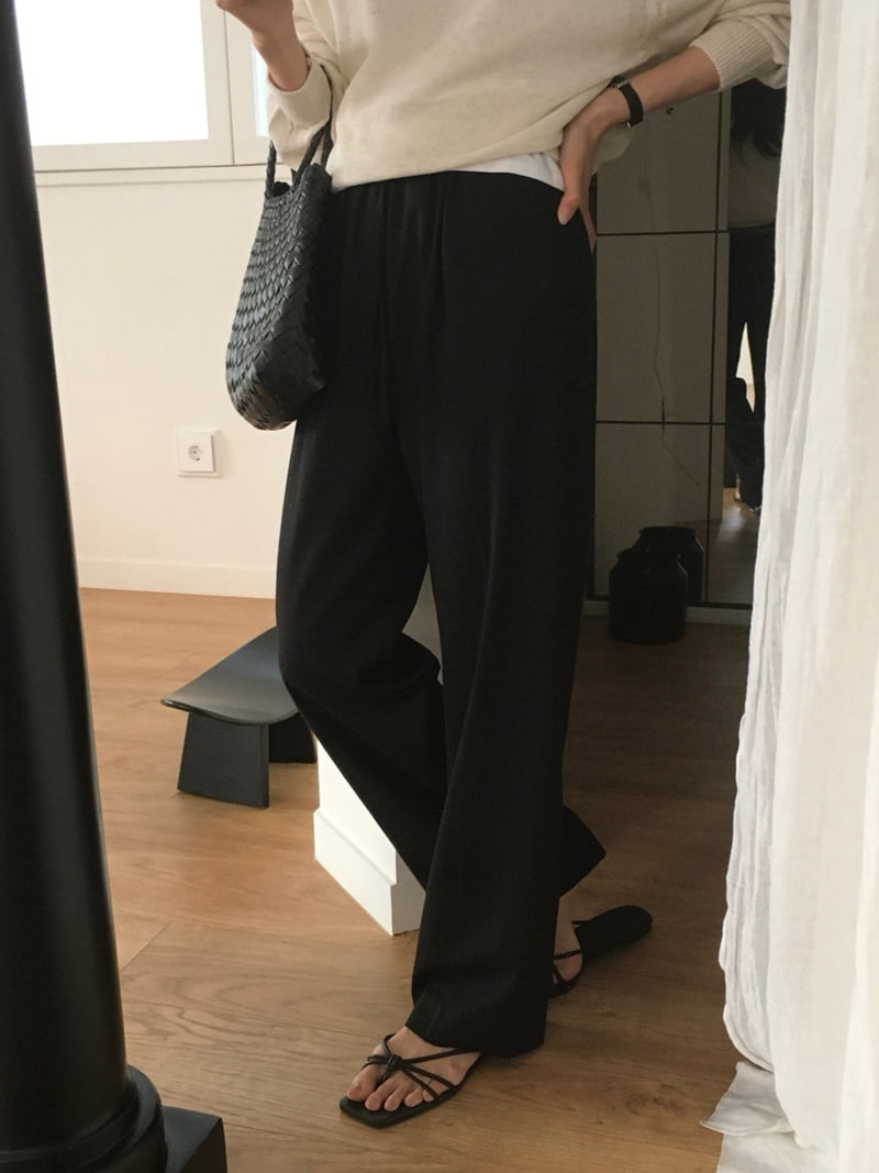 Moani - Korean Women Fashion - #womensfashion - Summer Wool Banded Wide Pants - 3