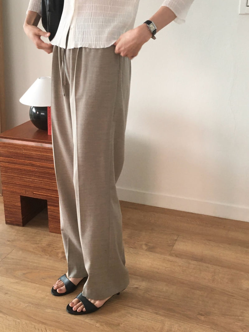 Moani - Korean Women Fashion - #womensfashion - Summer Wool Banded Wide Pants - 5